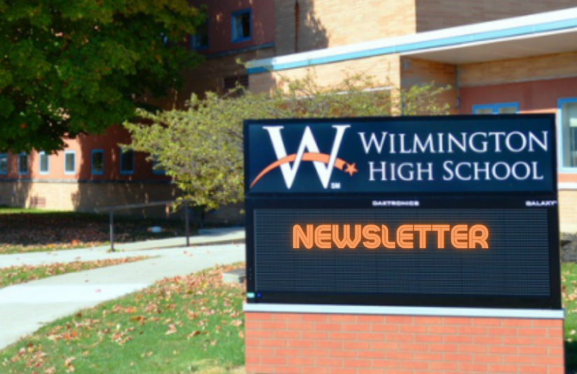 photo of whs sign, link to newsletter